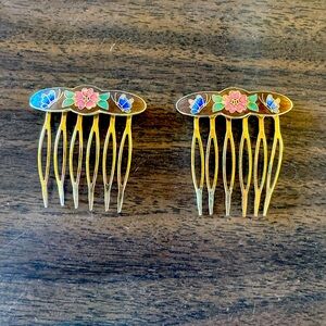 Flower hair comb duo